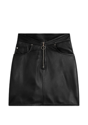 Fiorucci leather zippered mini skirt - Black
