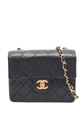 CHANEL Pre-Owned 1989-1991 Mini Square Classic Lambskin Single Flap crossbody bag - Black
