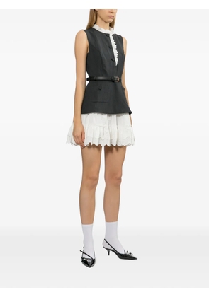 Self-Portrait frill mini dress - Grey