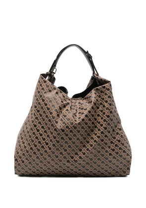 Gherardini monogram-pattern shoulder bag - Neutrals