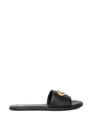 Love Moschino heart detail slides - Black