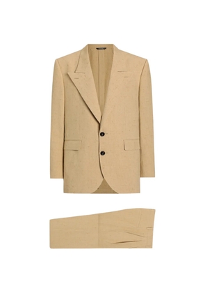 Dolce & Gabbana single-breasted suit in tweed linen - Neutrals