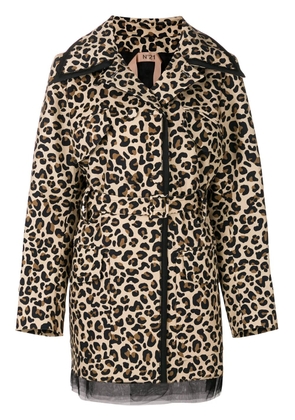 Nº21 leopard print trench coat - Neutrals