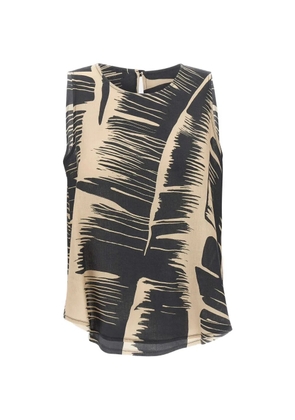 kaos brushstroke print tank top - Black