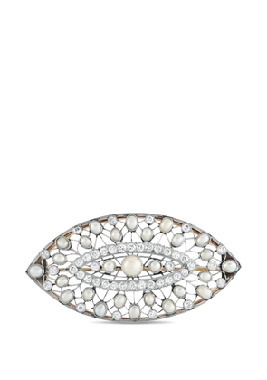 LB Exclusive diamond pearl brooch - Silver