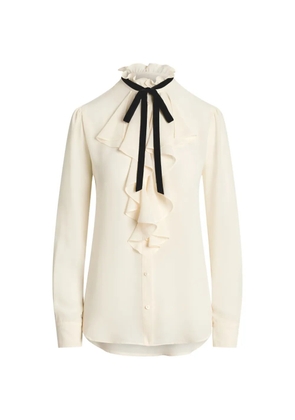 Lauren Ralph Lauren ruffled-neck blouse - Neutrals
