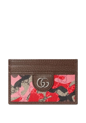 Gucci GG icon camouflage cardholder - Brown
