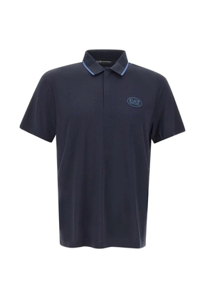 Ea7 Emporio Armani contrast-trim logo polo shirt - Blue