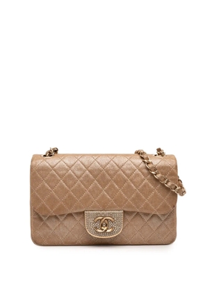 CHANEL Pre-Owned 2014-2015 Small Quilted Iridescent Lambskin Pearl CC Crystal Flap crossbody bag - Gold