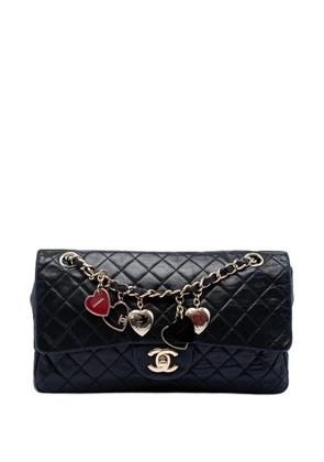 CHANEL Pre-Owned 2009-2010 Medium Classic Lambskin Valentines Heart Charms Single Flap shoulder bag - Black