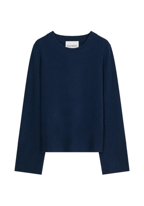 Closed long-sleeve crew-neck sweater - Blue
