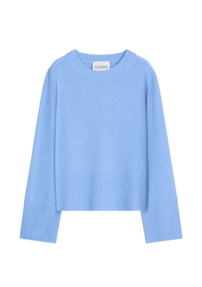 Closed long-sleeve crew-neck sweater - Blue