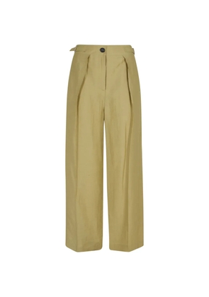 Tela Caramello buttoned pleated trousers - Green