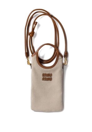 Miu Miu logo-detail smartphone case - Neutrals