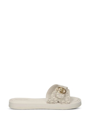 Michael Kors logo detail buckle slides - Neutrals