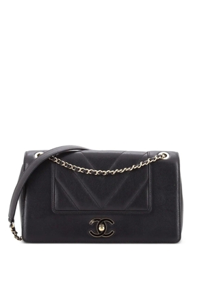CHANEL Pre-Owned Mademoiselle Flap Bag Chevron Sheepskin Medium crossbody bag - Black