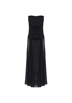Bond-eye ruched bare maxi dress - Black