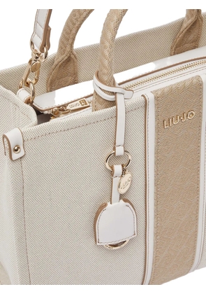 LIU JO medium jacquard charm tote bag - Neutrals