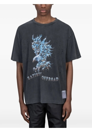 Satisfy distressed graphic-print T-shirt - Grey
