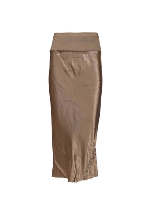Rick Owens ribbed waist bias skirt - Brown