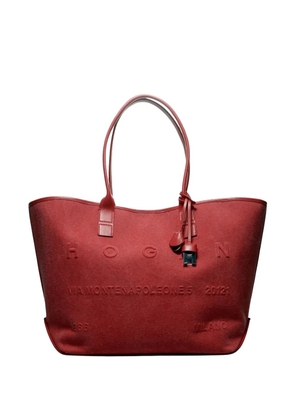 Hogan medium Address embossed tote bag - Red