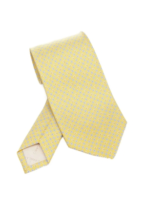 Ferragamo floral-print silk tie - Yellow