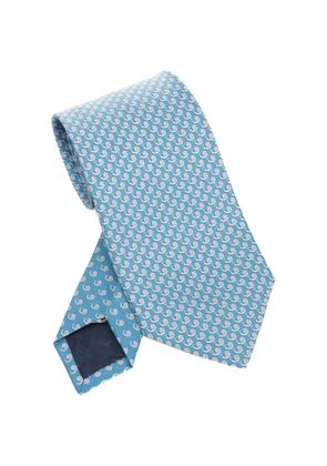 Ferragamo snail-print tie - Blue