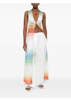 Missoni V-neck sleeveless tunic - White