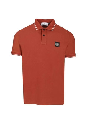 Stone Island logo patch slim polo shirt - Orange