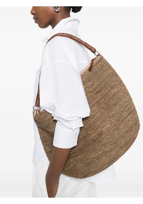 IBELIV zipped braided-strap beach bag - Brown