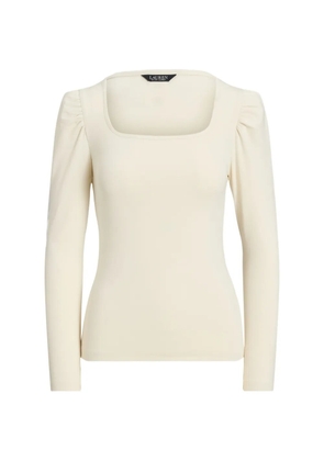 Lauren Ralph Lauren puffed-sleeve square T-shirt - Neutrals