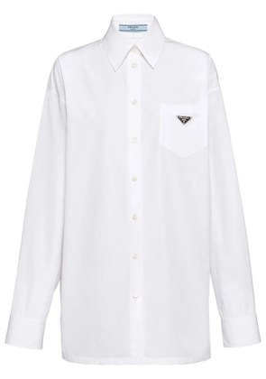 Prada triangle-logo poplin shirt - White