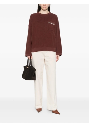Brunello Cucinelli chest-pocket sweater - Brown
