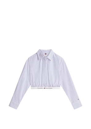 Tommy Hilfiger striped-pattern cropped shirt - White
