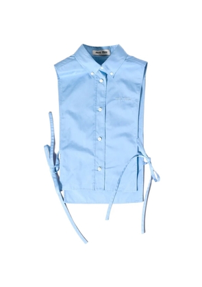Miu Miu tie side sleeveless shirt - Blue