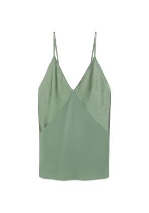Forte Forte satin V-neck slip top - Green