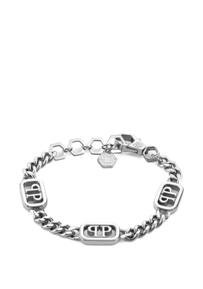 Philipp Plein logo-lettering chain bracelet - Silver