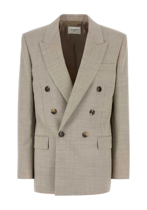 Saint Laurent double-breasted wool blazer - Neutrals