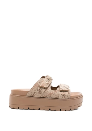 GUESS USA logo platform sandals - Neutrals
