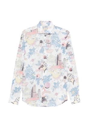 Xacus printed cotton shirt - White