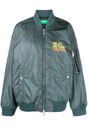 DSQUARED2 slogan-print bomber jacket - Blue