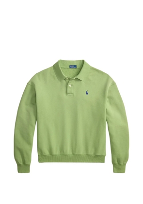 Polo Ralph Lauren embroidered pony collar fleece polo shirt - Green