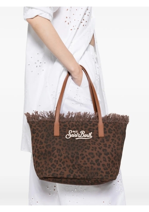 MC2 Saint Barth City fringed leopard-print tote bag - Brown