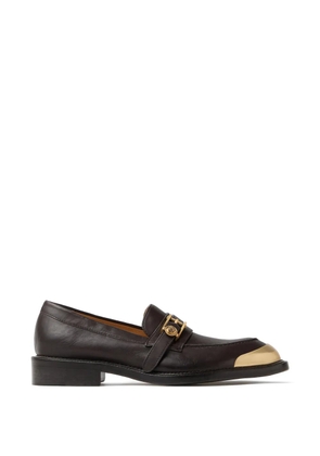 Versace Primo leather loafers - Brown