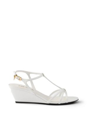 Prada patent leather sandals - White