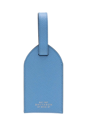 Smythson logo-stamp luggage tag - Blue
