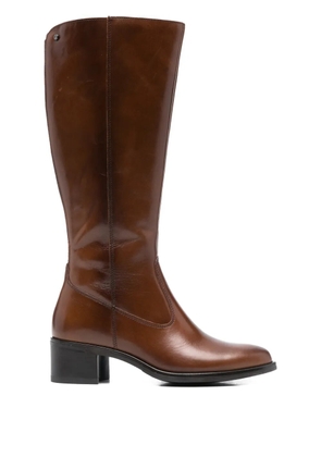 KEYS block heel knee-high boots - Brown