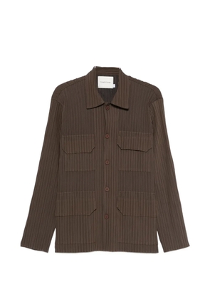 Gongdid Design pocketed textured shirt - Brown