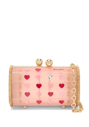 Waiwai Rio petit Baoba Full of Love heart-embellished clutch bag - Pink