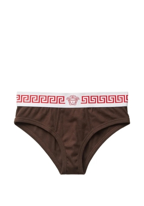 Versace ribbed cotton-jersey briefs - Brown